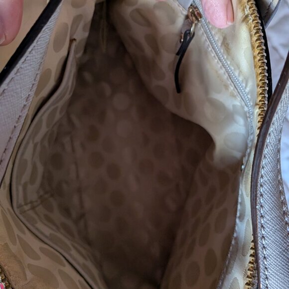 Kate Spade Cedar Street Maise Colorblock Satchel Crossbody Beige & Coral Pink - Picture 6 of 7